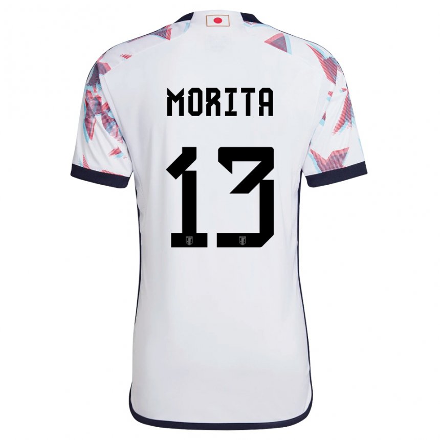 Bambino Maglia Giappone Hidemasa Morita #13 Bianco Kit Gara Away 22-24 Maglietta