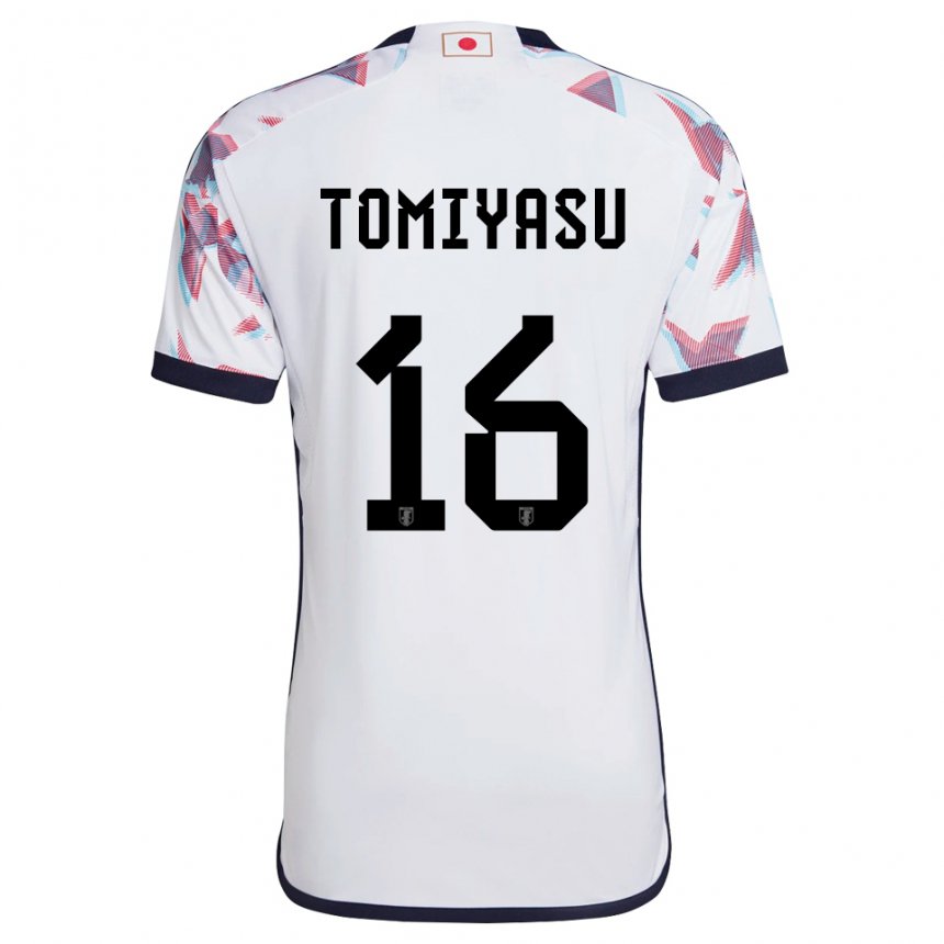 Bambino Maglia Giappone Takehiro Tomiyasu #16 Bianco Kit Gara Away 22-24 Maglietta