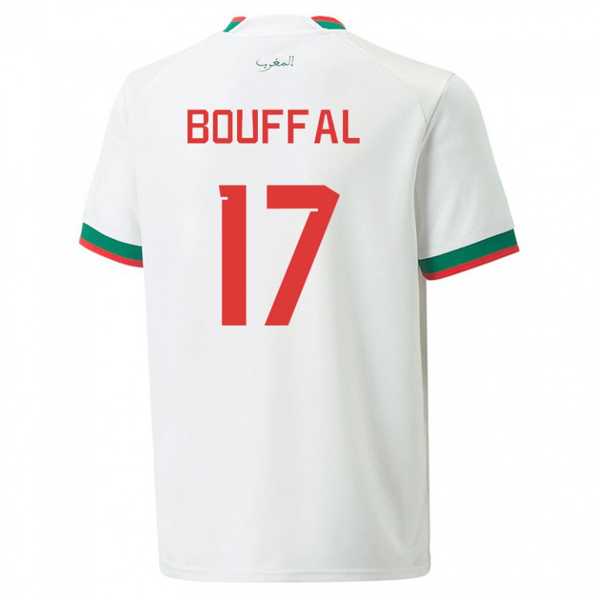 Bambino Maglia Marocco Soufiane Bouffal #17 Bianco Kit Gara Away 22-24 Maglietta