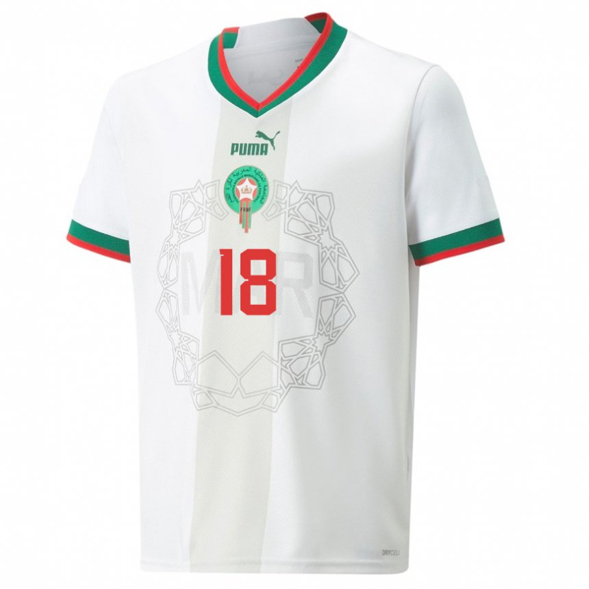 Bambino Maglia Marocco Amine Harith #18 Bianco Kit Gara Away 22-24 Maglietta