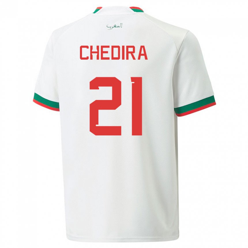 Bambino Maglia Marocco Walid Chedira #21 Bianco Kit Gara Away 22-24 Maglietta