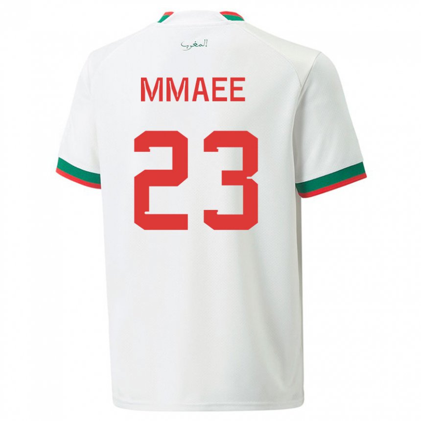 Bambino Maglia Marocco Ryan Mmaee #23 Bianco Kit Gara Away 22-24 Maglietta