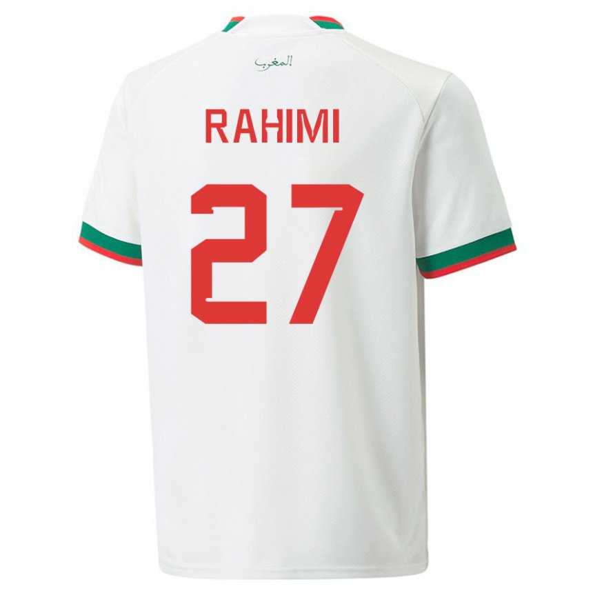 Bambino Maglia Marocco Soufiane Rahimi #27 Bianco Kit Gara Away 22-24 Maglietta