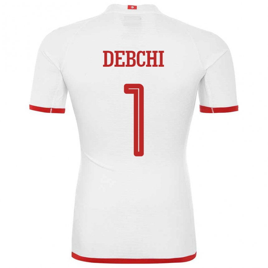 Bambino Maglia Tunisia Mohamed Sedki Debchi #1 Bianco Kit Gara Away 22-24 Maglietta