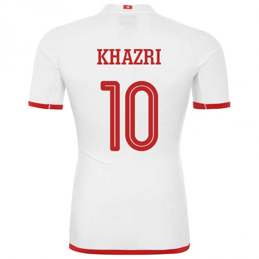 Bambino Maglia Tunisia Wahbi Khazri #10 Bianco Kit Gara Away 22-24 Maglietta