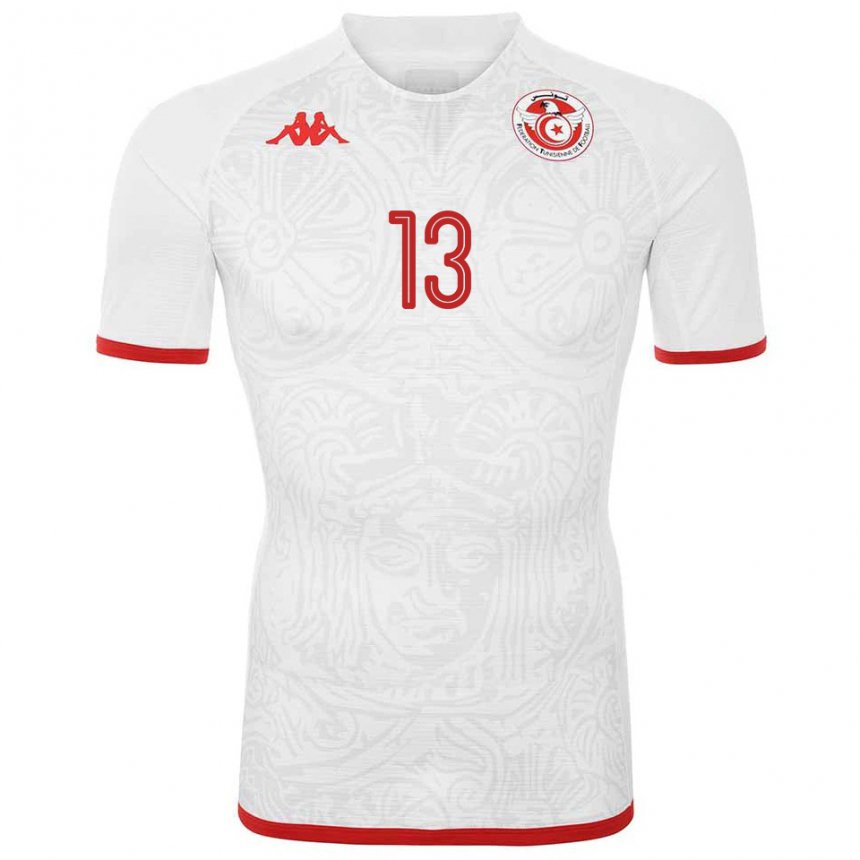 Bambino Maglia Tunisia Ferjani Sassi #13 Bianco Kit Gara Away 22-24 Maglietta