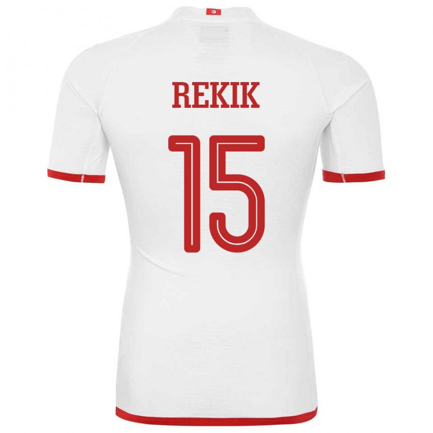 Bambino Maglia Tunisia Omar Rekik #15 Bianco Kit Gara Away 22-24 Maglietta