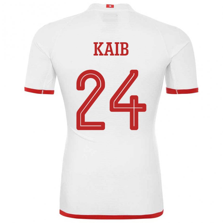Bambino Maglia Tunisia Rami Kaib #24 Bianco Kit Gara Away 22-24 Maglietta