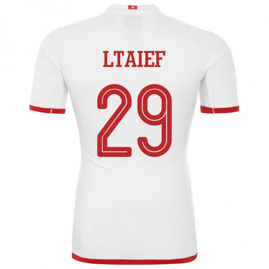 Bambino Maglia Tunisia Sayfallah Ltaief #29 Bianco Kit Gara Away 22-24 Maglietta