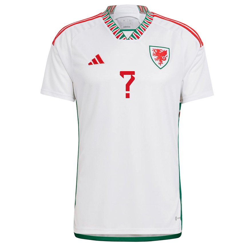 Bambino Maglia Galles Il Tuo Nome #0 Bianco Kit Gara Away 22-24 Maglietta