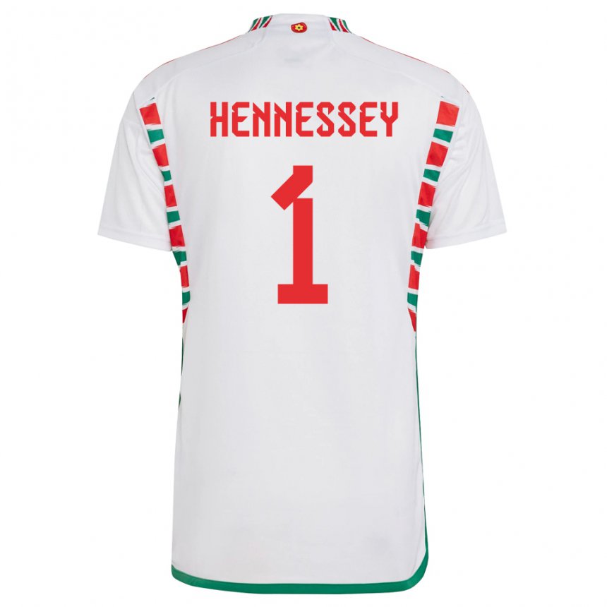 Bambino Maglia Galles Wayne Hennessey #1 Bianco Kit Gara Away 22-24 Maglietta