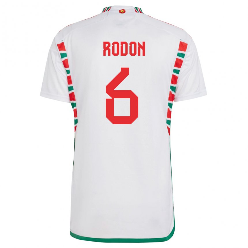 Bambino Maglia Galles Joe Rodon #6 Bianco Kit Gara Away 22-24 Maglietta