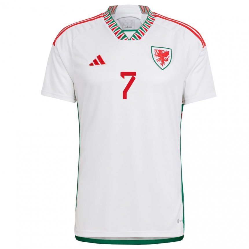 Bambino Maglia Galles Dylan Levitt #7 Bianco Kit Gara Away 22-24 Maglietta