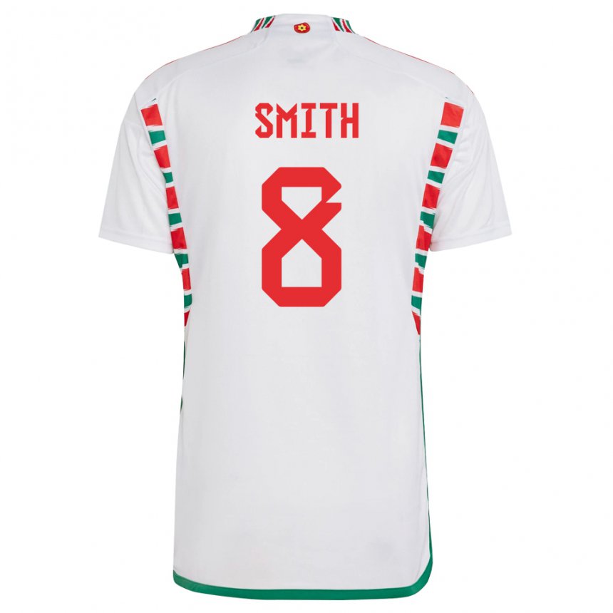 Bambino Maglia Galles Matt Smith #8 Bianco Kit Gara Away 22-24 Maglietta