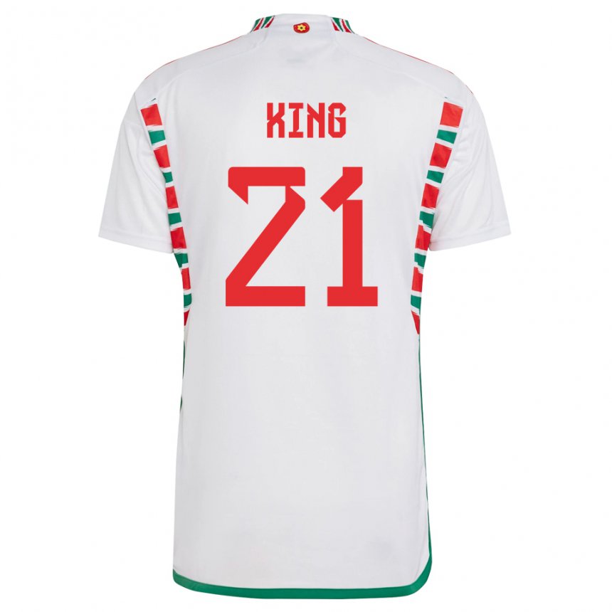 Bambino Maglia Galles Tom King #21 Bianco Kit Gara Away 22-24 Maglietta