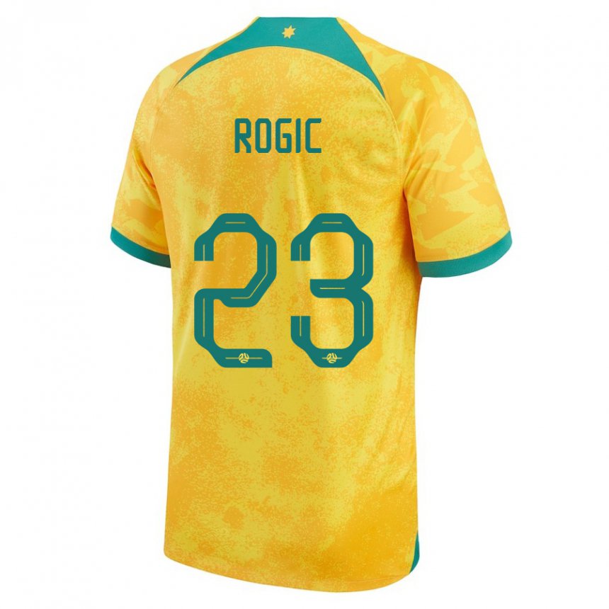 Uomo Maglia Australia Tom Rogic #23 D'oro Kit Gara Home 22-24 Maglietta