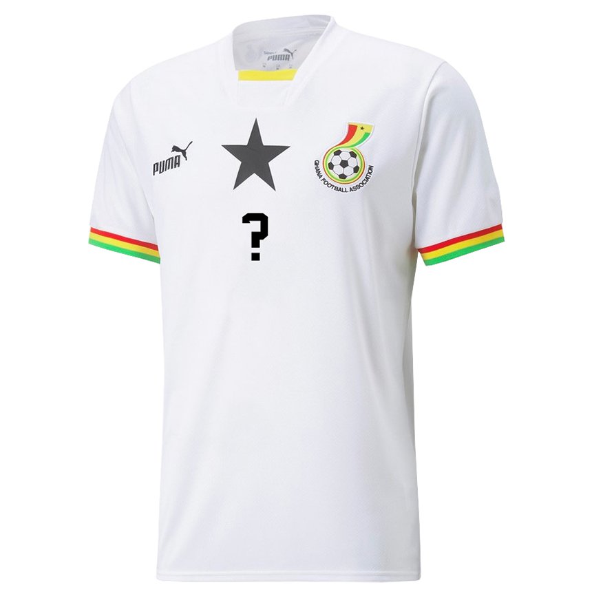 Uomo Maglia Ghana Il Tuo Nome #0 Bianco Kit Gara Home 22-24 Maglietta