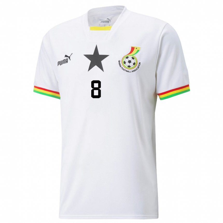 Uomo Maglia Ghana Daniel-kofi Kyereh #8 Bianco Kit Gara Home 22-24 Maglietta