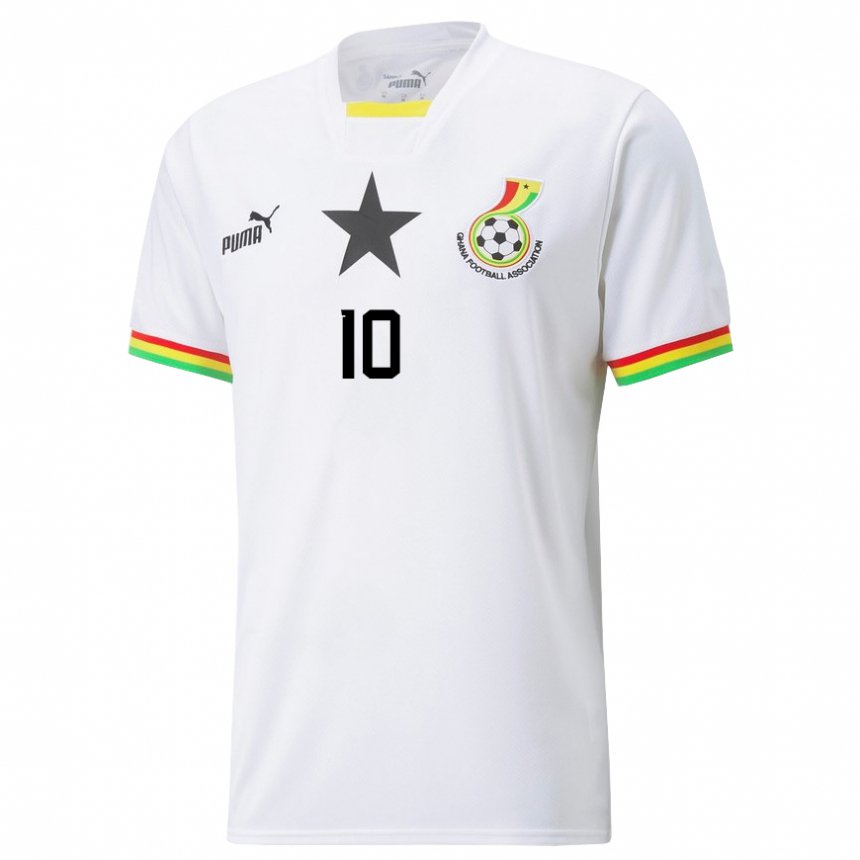 Uomo Maglia Ghana Andre Ayew #10 Bianco Kit Gara Home 22-24 Maglietta