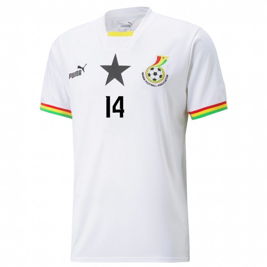 Uomo Maglia Ghana Stephan Ambrosius #14 Bianco Kit Gara Home 22-24 Maglietta