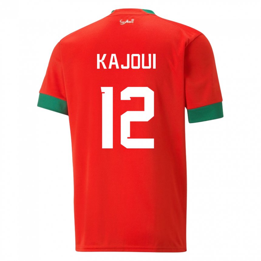 Uomo Maglia Marocco Munir Kajoui #12 Rosso Kit Gara Home 22-24 Maglietta