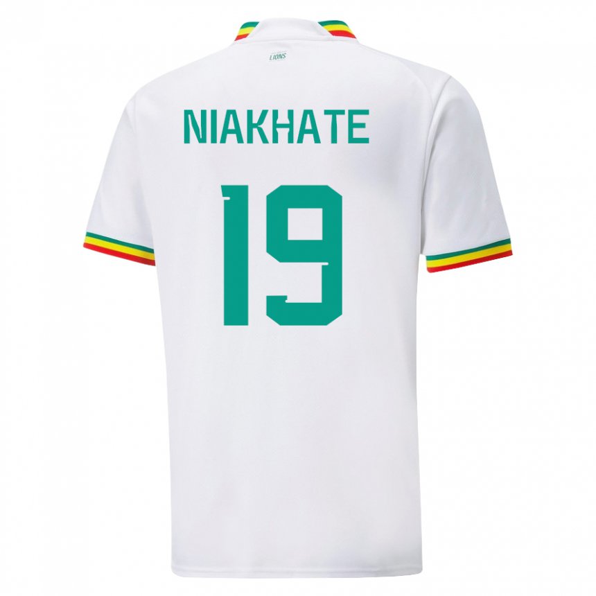 Uomo Maglia Senegal Moussa Niakhate #19 Bianco Kit Gara Home 22-24 Maglietta