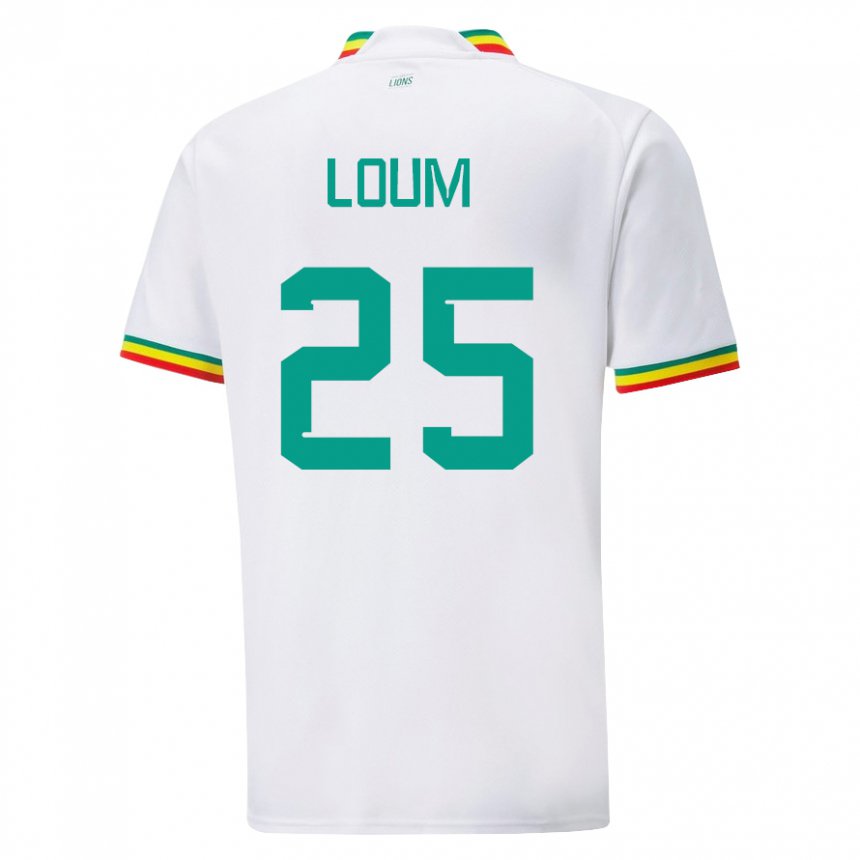 Uomo Maglia Senegal Mamadou Loum #25 Bianco Kit Gara Home 22-24 Maglietta