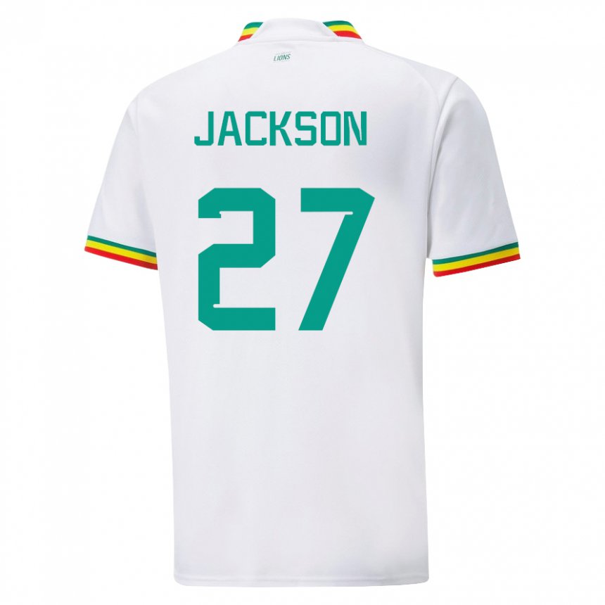Uomo Maglia Senegal Nicolas Jackson #27 Bianco Kit Gara Home 22-24 Maglietta