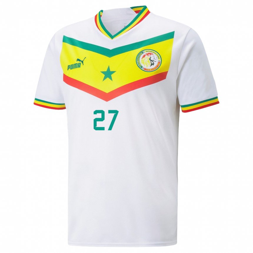 Uomo Maglia Senegal Nicolas Jackson #27 Bianco Kit Gara Home 22-24 Maglietta