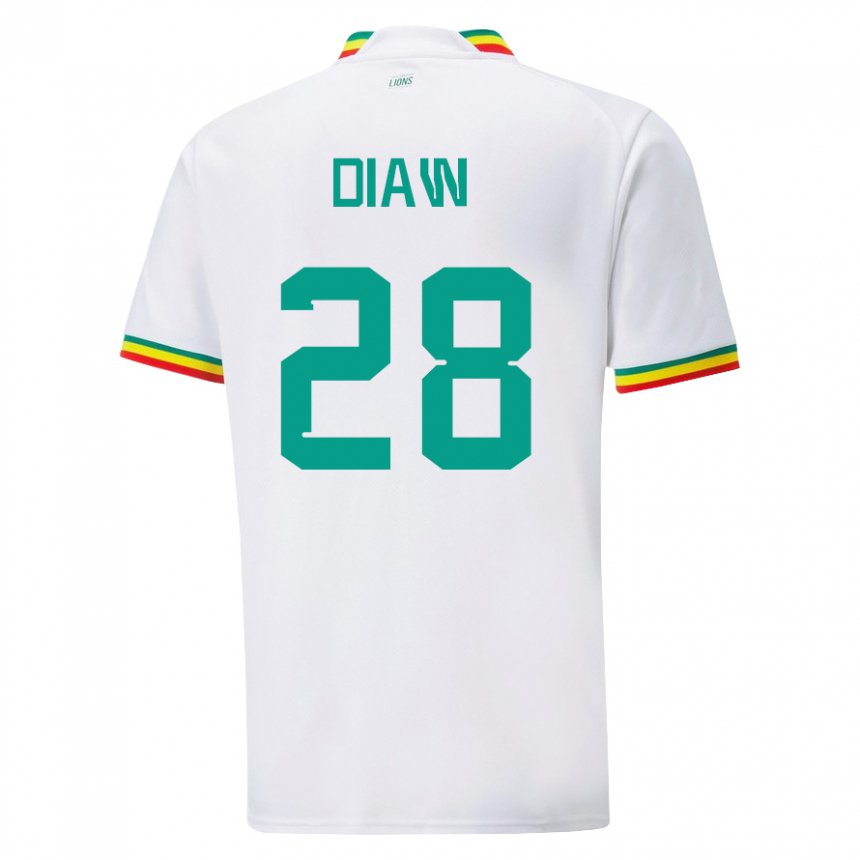 Uomo Maglia Senegal Mory Diaw #28 Bianco Kit Gara Home 22-24 Maglietta