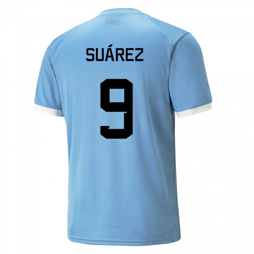 Uomo Maglia Uruguay Luis Suarez #9 Blu Kit Gara Home 22-24 Maglietta