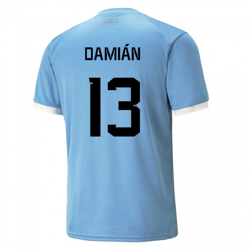 Uomo Maglia Uruguay Damian Suarez #13 Blu Kit Gara Home 22-24 Maglietta