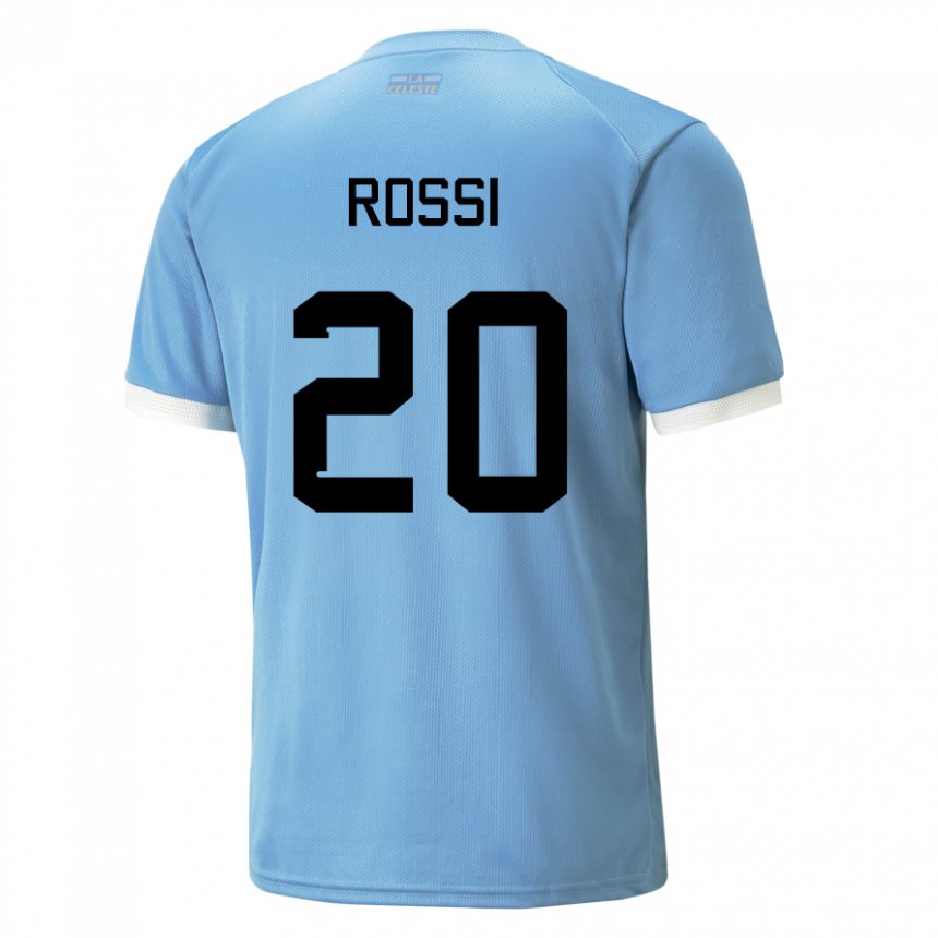 Uomo Maglia Uruguay Diego Rossi #20 Blu Kit Gara Home 22-24 Maglietta