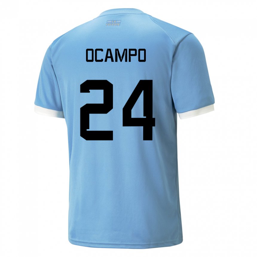 Uomo Maglia Uruguay Brian Ocampo #24 Blu Kit Gara Home 22-24 Maglietta