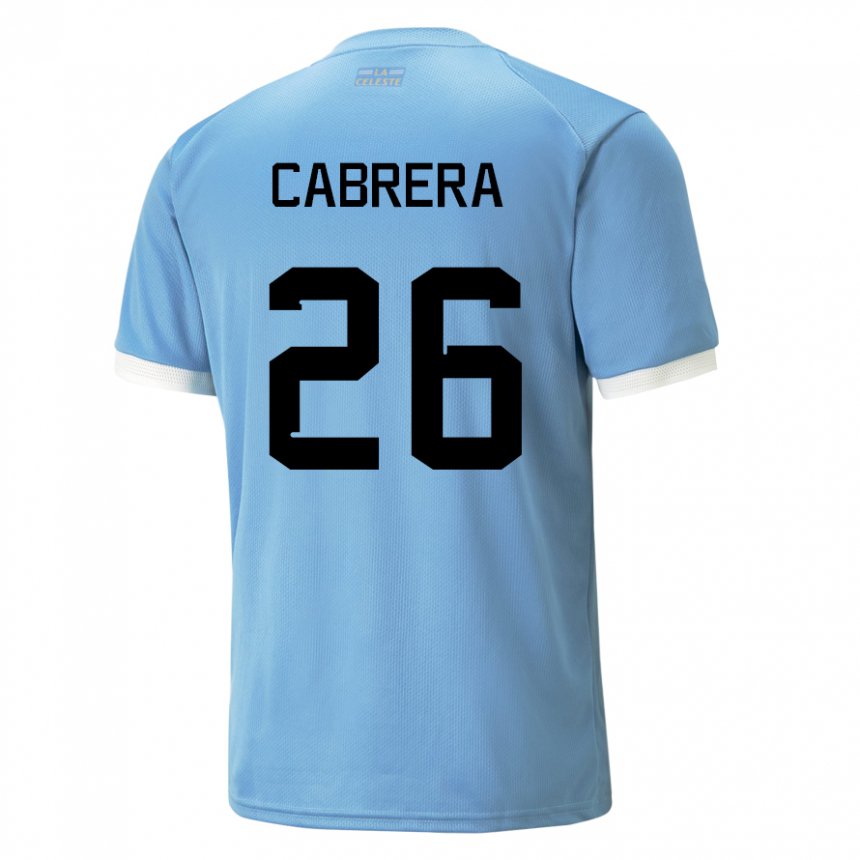 Uomo Maglia Uruguay Leandro Cabrera #26 Blu Kit Gara Home 22-24 Maglietta