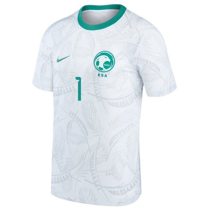 Uomo Maglia Arabia Saudita Mohammed Al Rubaie #1 Bianco Kit Gara Home 22-24 Maglietta