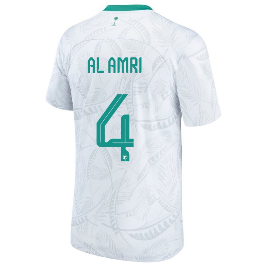 Uomo Maglia Arabia Saudita Abdulelah Al Amri #4 Bianco Kit Gara Home 22-24 Maglietta