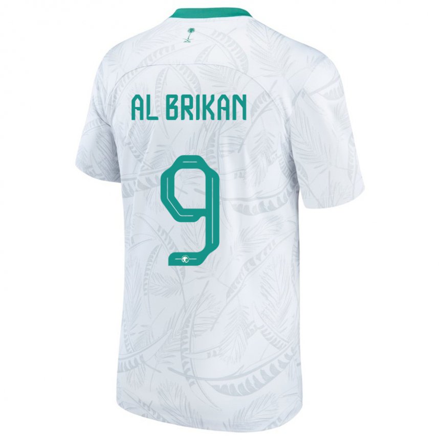 Uomo Maglia Arabia Saudita Feras Al Brikan #9 Bianco Kit Gara Home 22-24 Maglietta