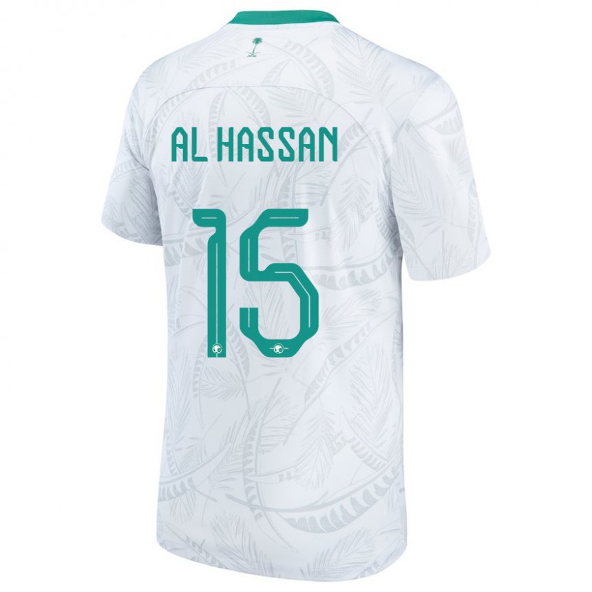 Uomo Maglia Arabia Saudita Ali Al Hassan #15 Bianco Kit Gara Home 22-24 Maglietta