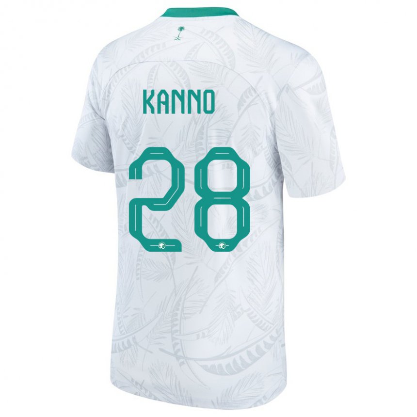 Uomo Maglia Arabia Saudita Mohamed Kanno #28 Bianco Kit Gara Home 22-24 Maglietta