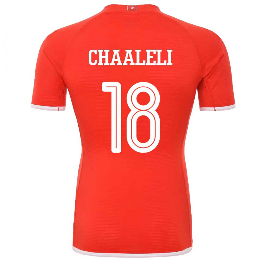 Uomo Maglia Tunisia Ghaliene Chaaleli #18 Rosso Kit Gara Home 22-24 Maglietta