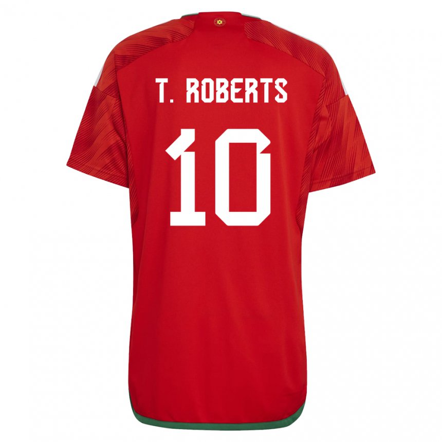 Uomo Maglia Galles Tyler Roberts #10 Rosso Kit Gara Home 22-24 Maglietta