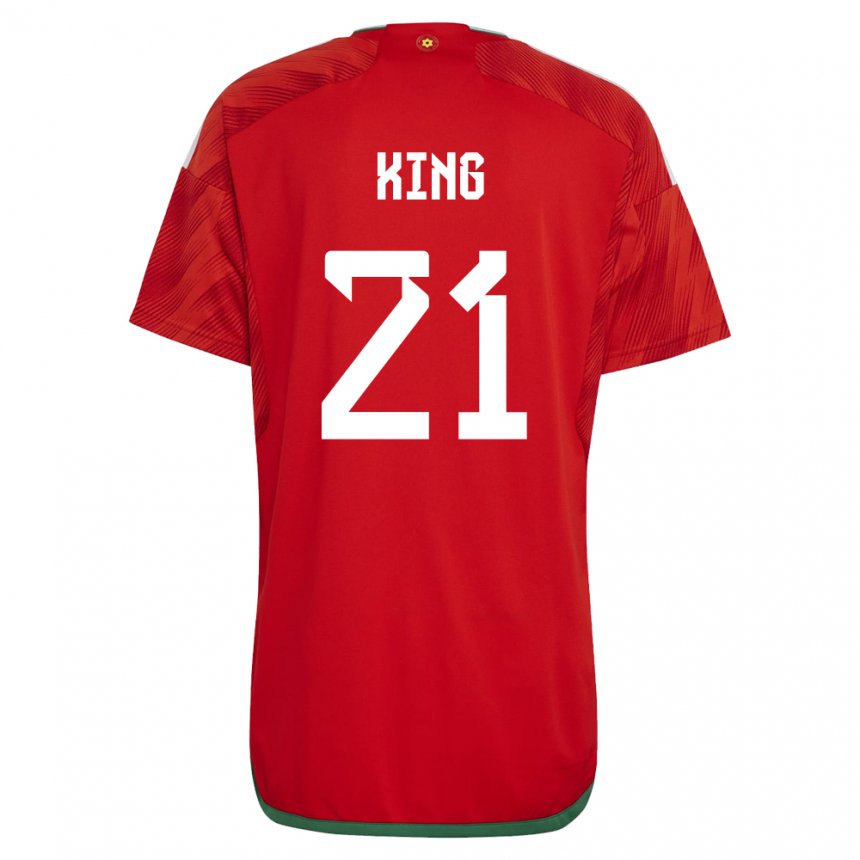 Uomo Maglia Galles Tom King #21 Rosso Kit Gara Home 22-24 Maglietta