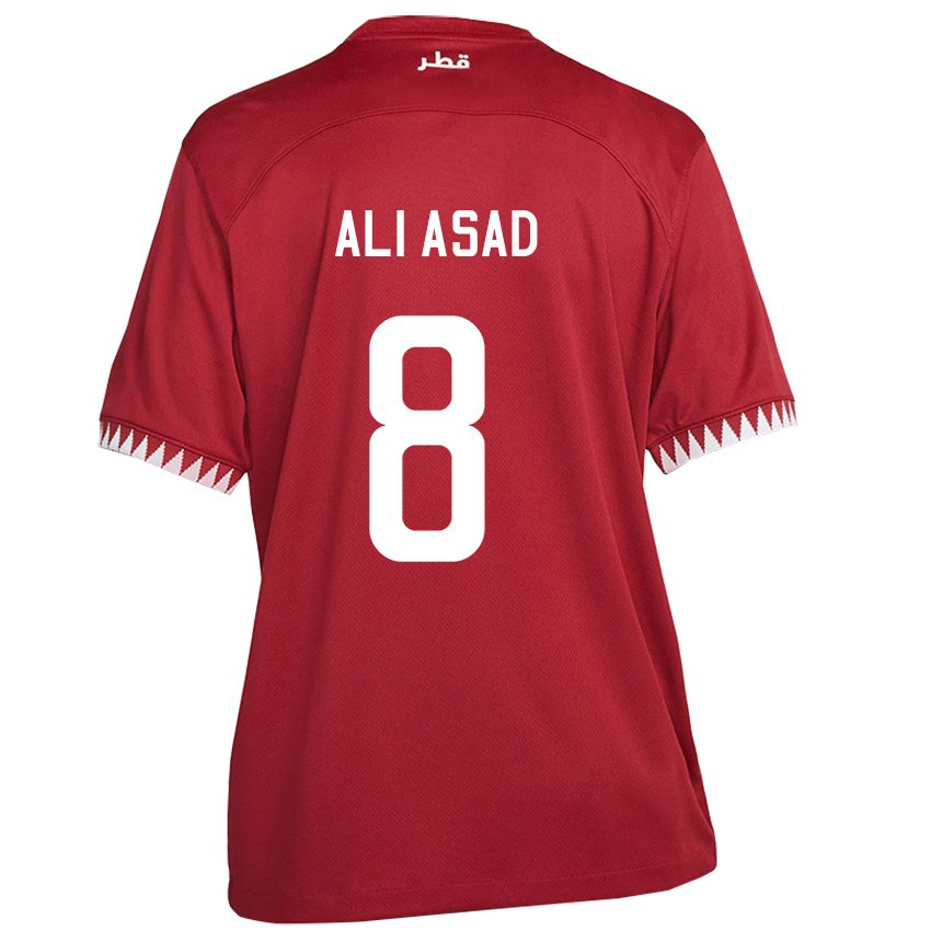 Uomo Maglia Qatar Ali Asad #8 Marrone Kit Gara Home 22-24 Maglietta