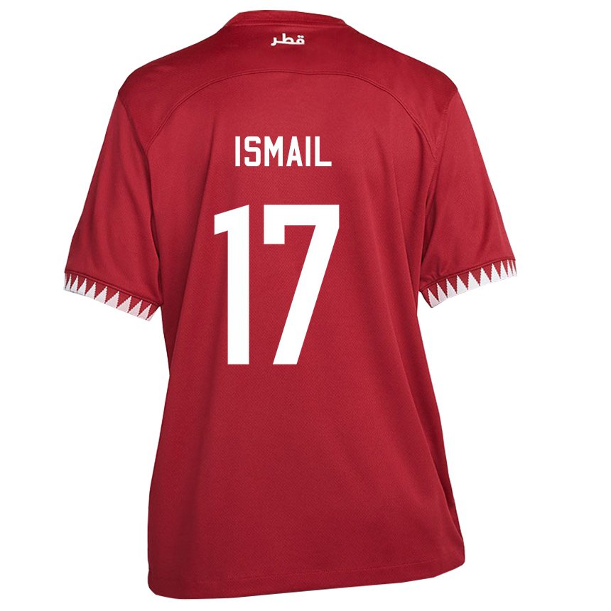 Uomo Maglia Qatar Ismail Mohamad #17 Marrone Kit Gara Home 22-24 Maglietta