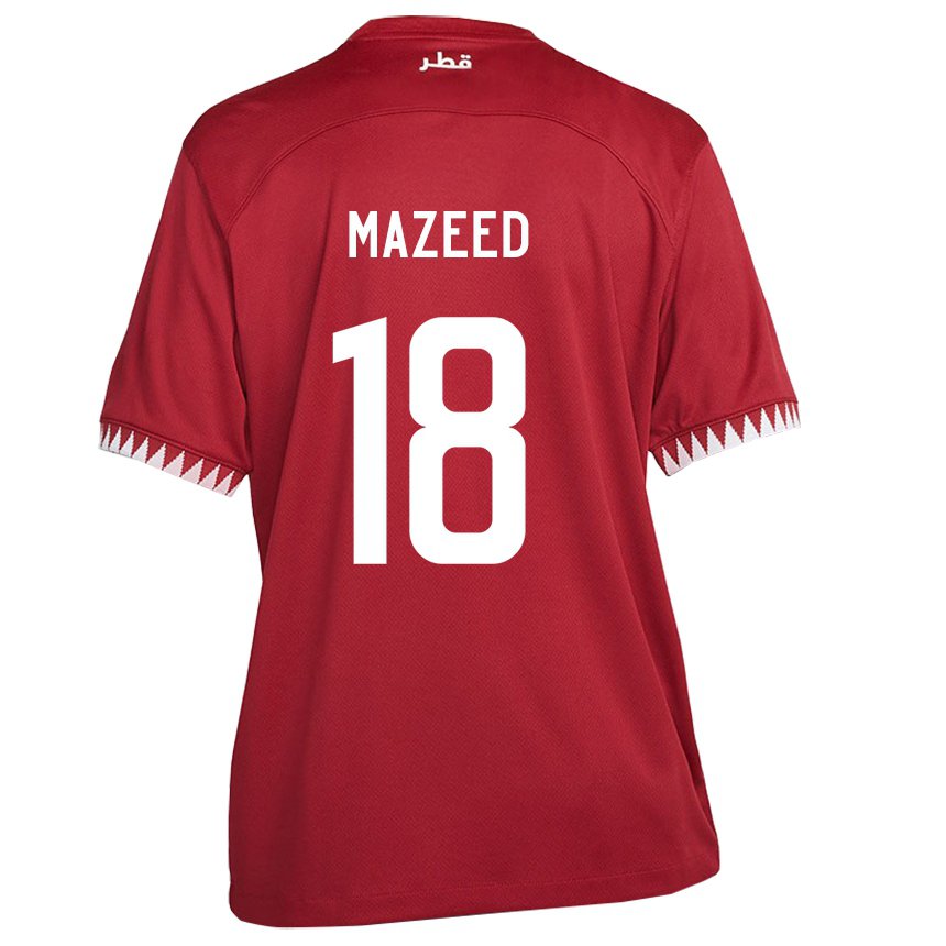 Uomo Maglia Qatar Khalid Muneer Ali #18 Marrone Kit Gara Home 22-24 Maglietta