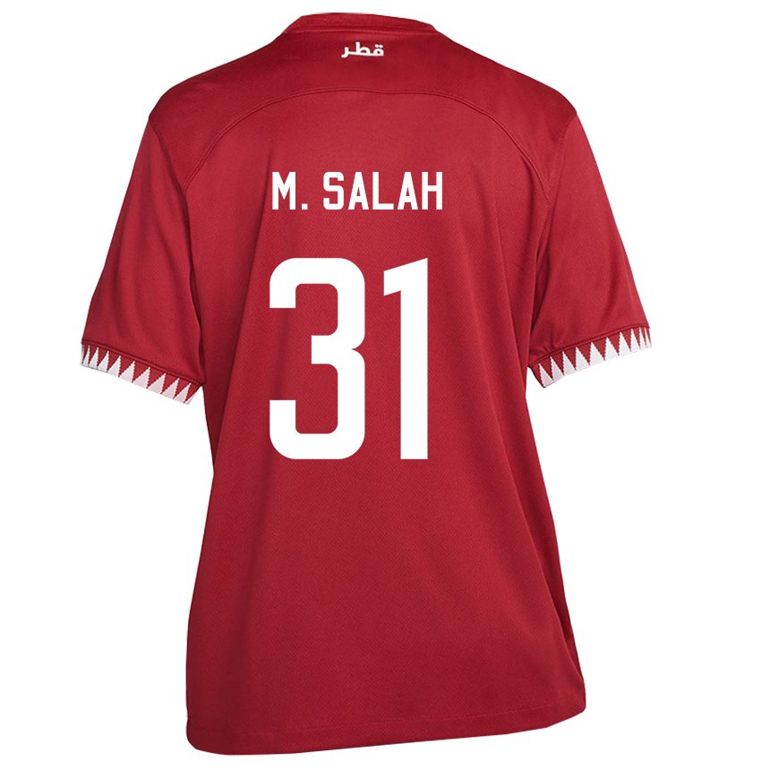 Uomo Maglia Qatar Salah Zakaria #31 Marrone Kit Gara Home 22-24 Maglietta