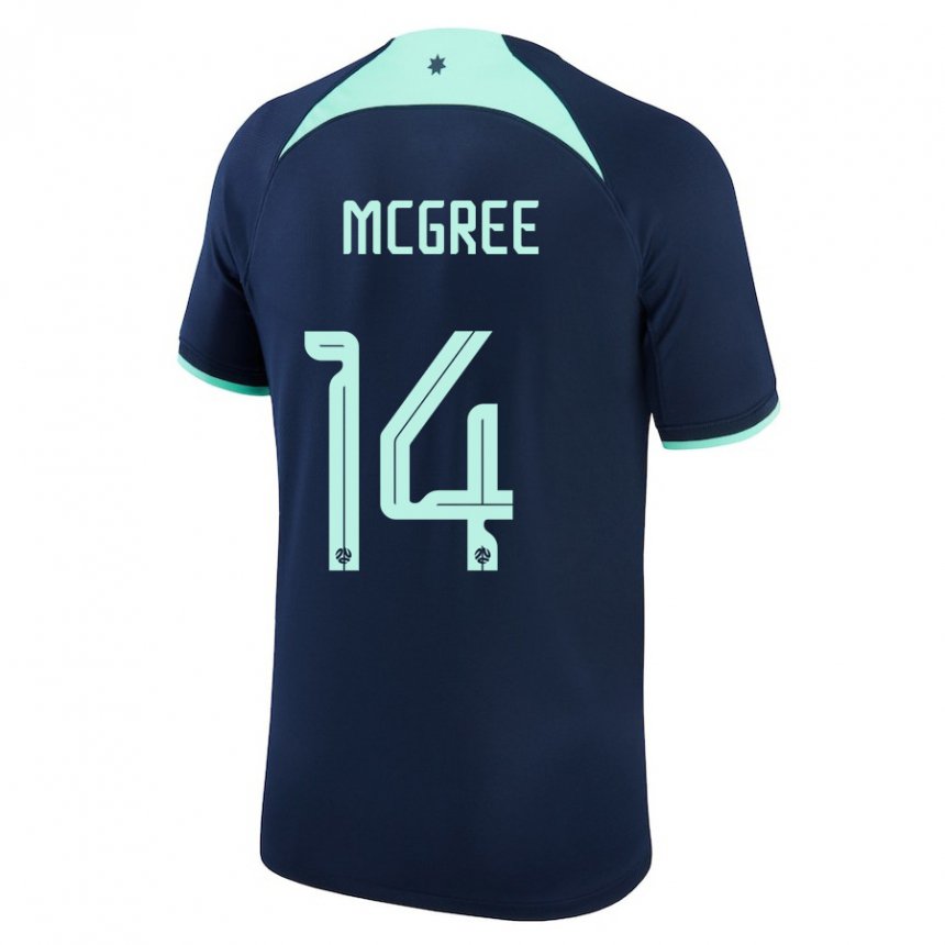 Uomo Maglia Australia Riley Mcgree #14 Blu Scuro Kit Gara Away 22-24 Maglietta