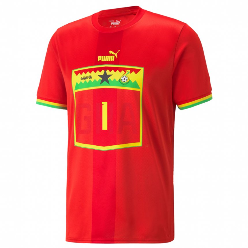 Uomo Maglia Ghana Richard Ofori #1 Rosso Kit Gara Away 22-24 Maglietta