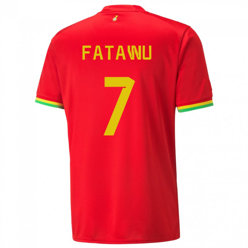 Uomo Maglia Ghana Issahaku Fatawu #7 Rosso Kit Gara Away 22-24 Maglietta